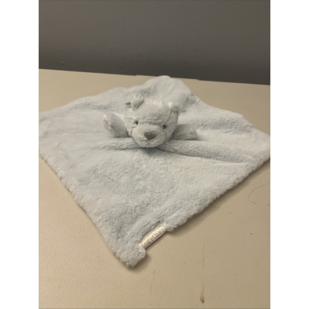 Mudpie Together Bear Baby Blue Blanket Security Blanket Lovey Sky Blue Cuddle